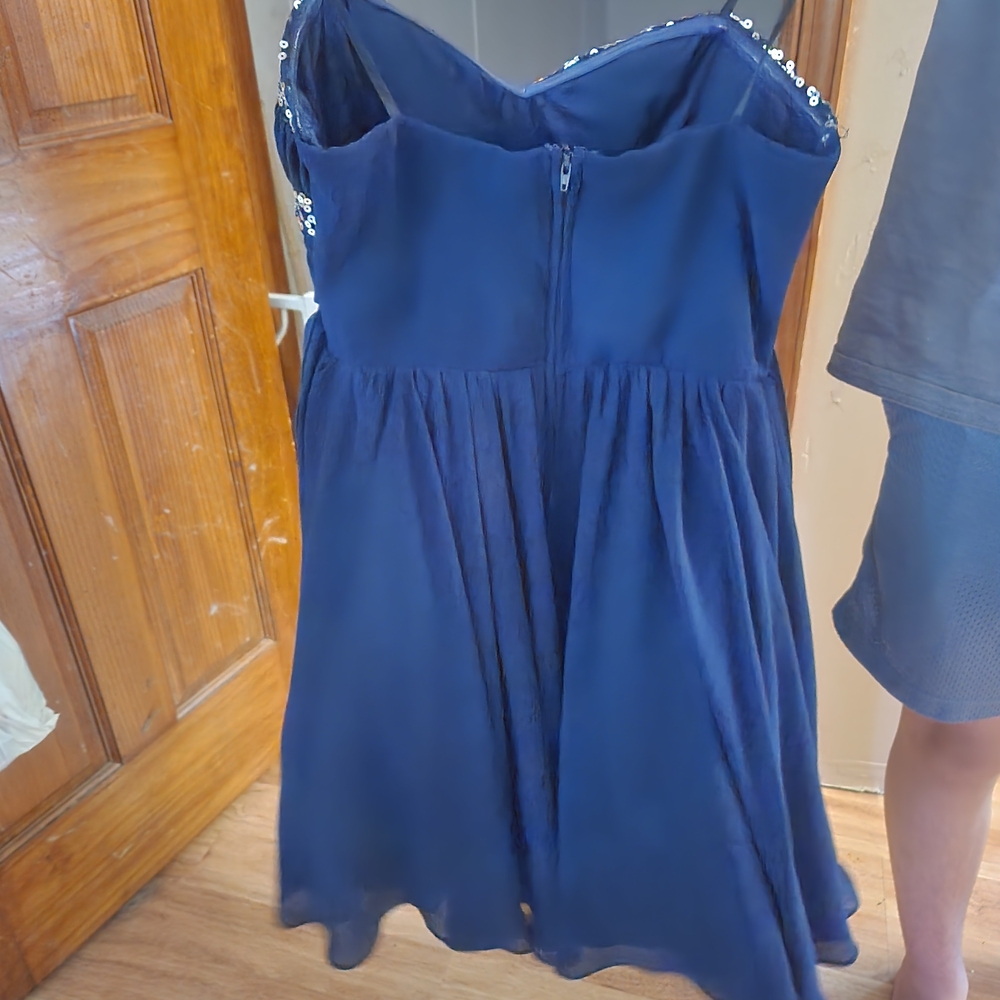 City Studio Navy Blue Junior Formal Dress with Sequins - Picture 2 of 4